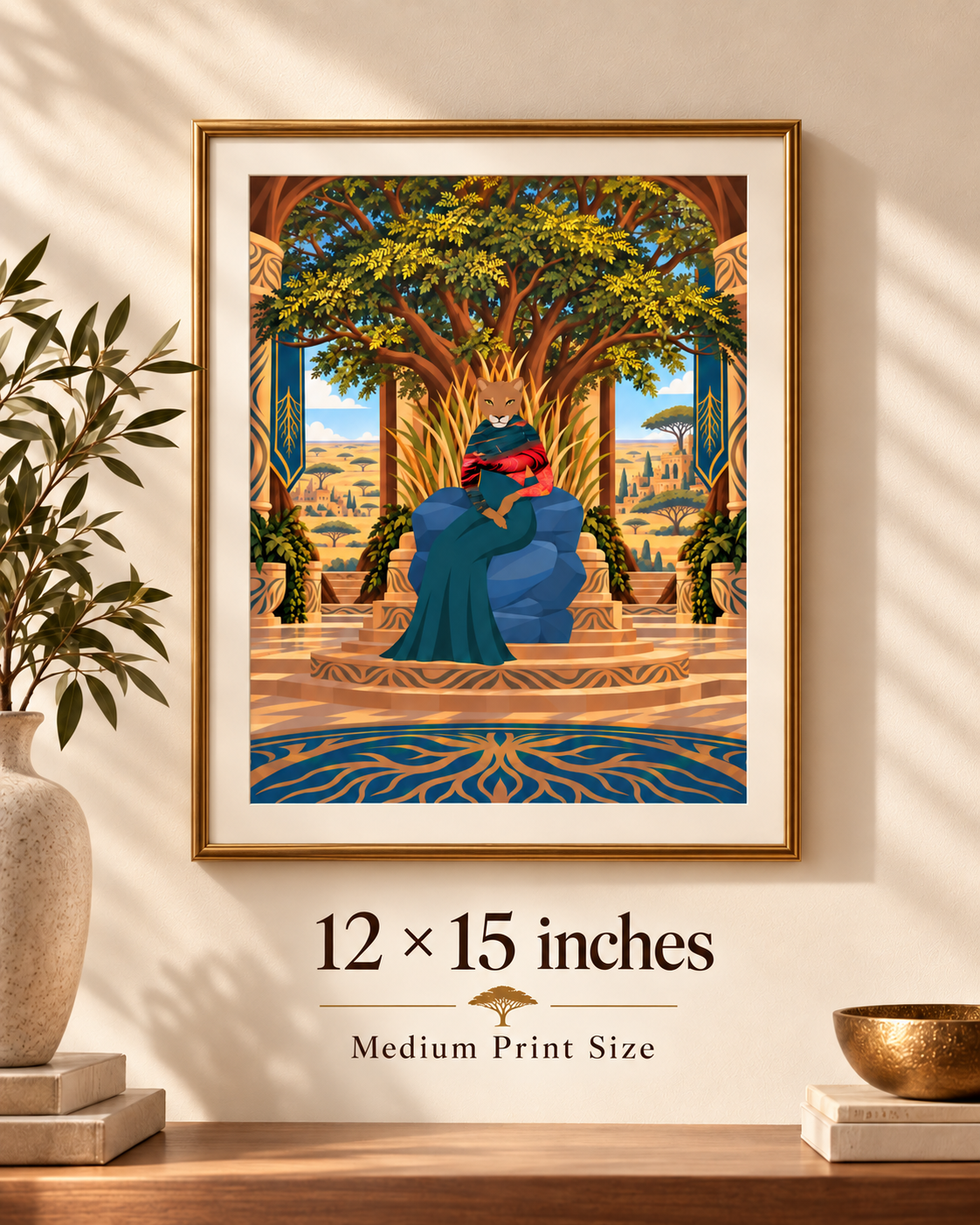 Lioness — Throne of Strategy Digital Art Print