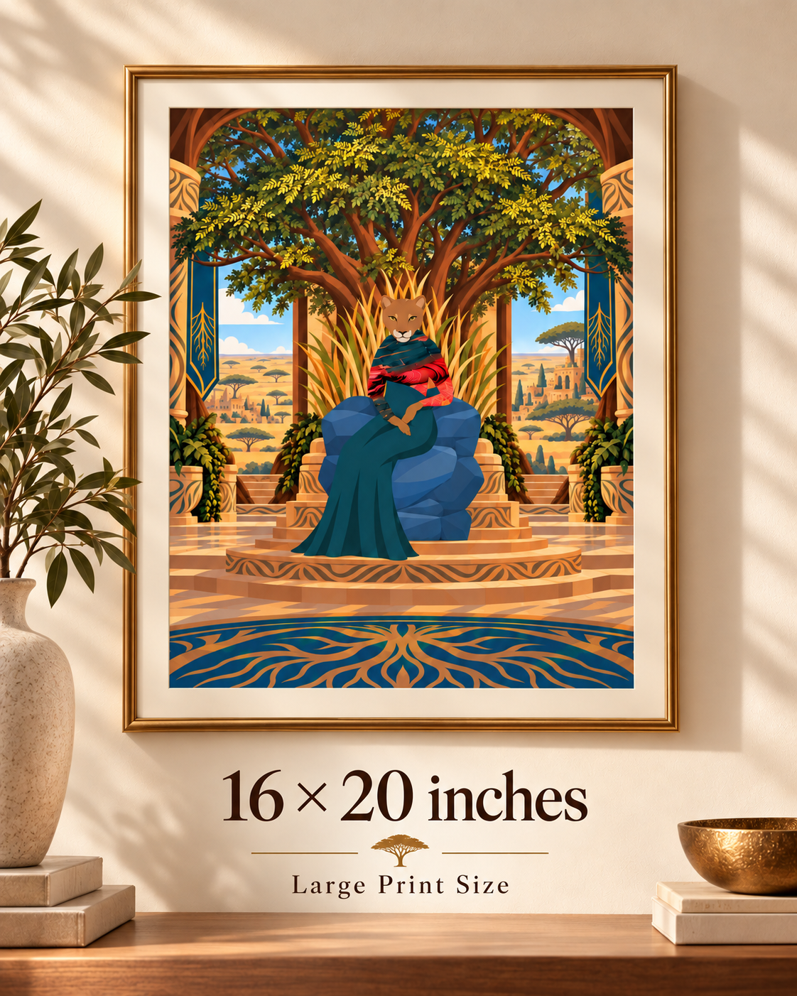 Lioness — Throne of Strategy Digital Art Print