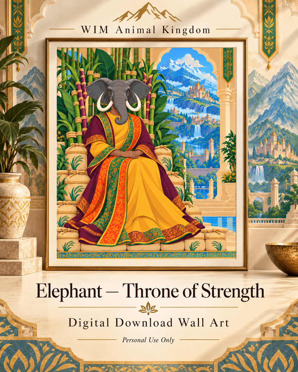 Animal Kingdom: Elephant — Throne of Strength Digital Art Print